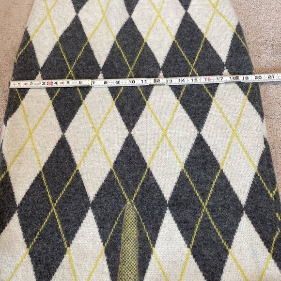 PRINGLE of Scotland x H&M Women's Argyle Midi Skirt Size L Gray Knit Preppy - Picture 7 of 10